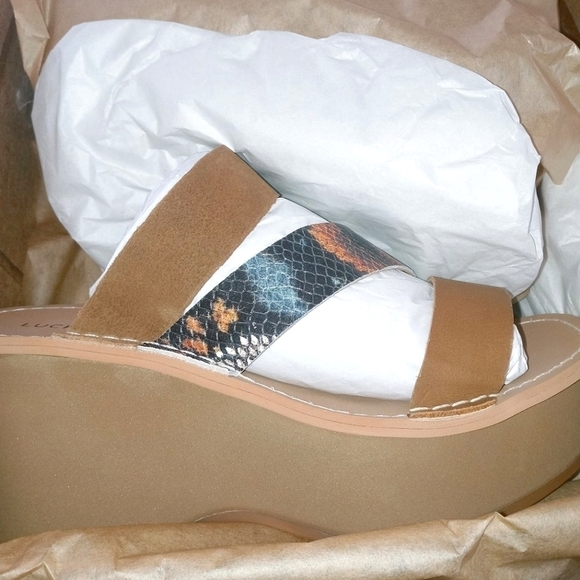 New Lucky Brand Mimya Wedge Sandals Size 10 - Picture 4 of 7